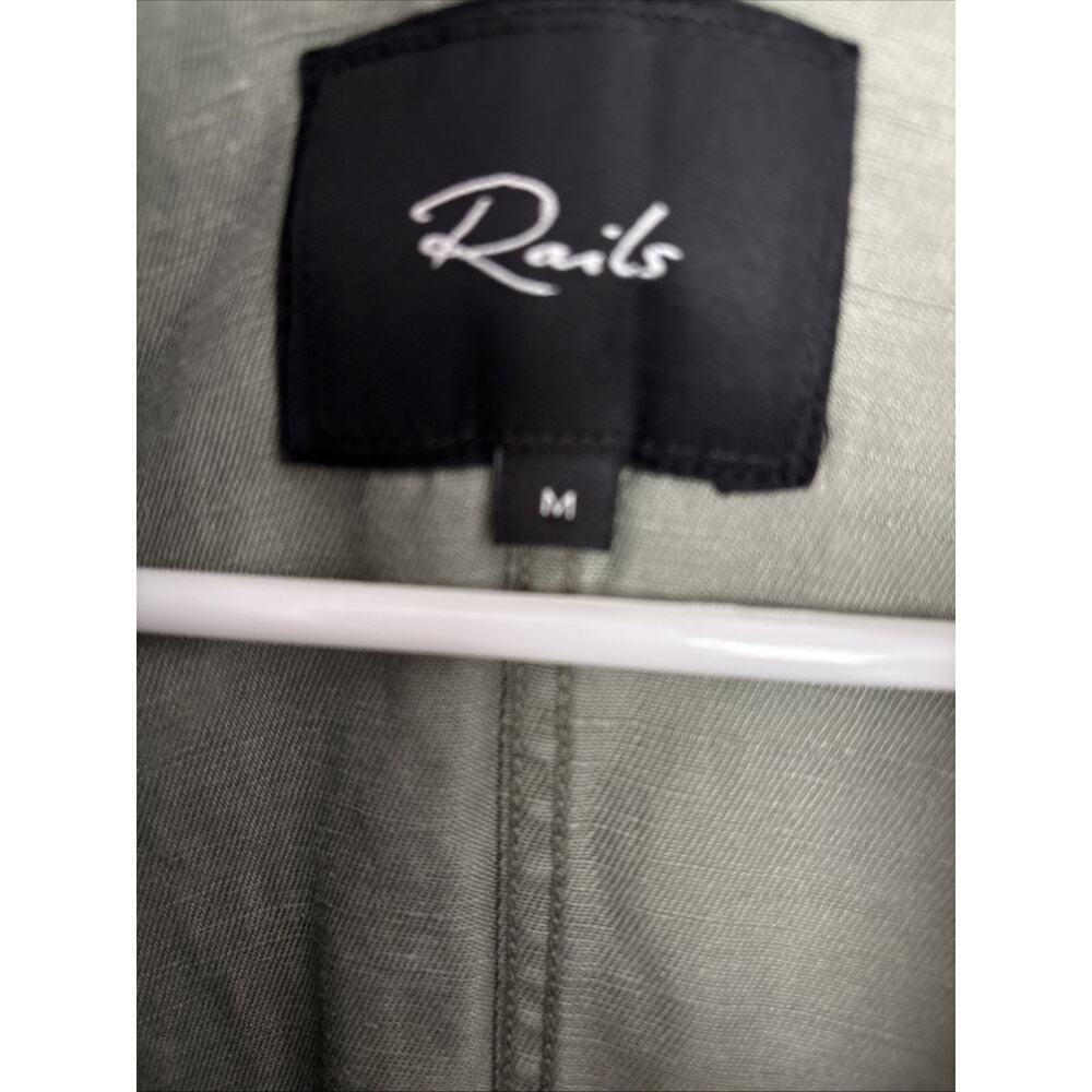 Rails Collins Utility Sage Green Lightweight Jacket Button Zip Size M - Picture 2 of 6